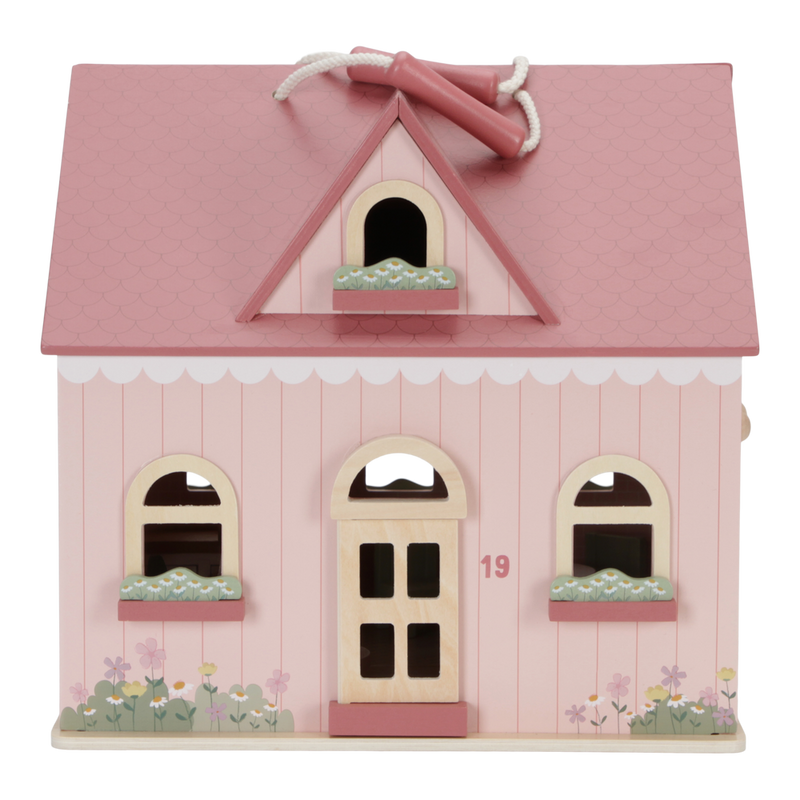 Wooden Dollhouse Portable