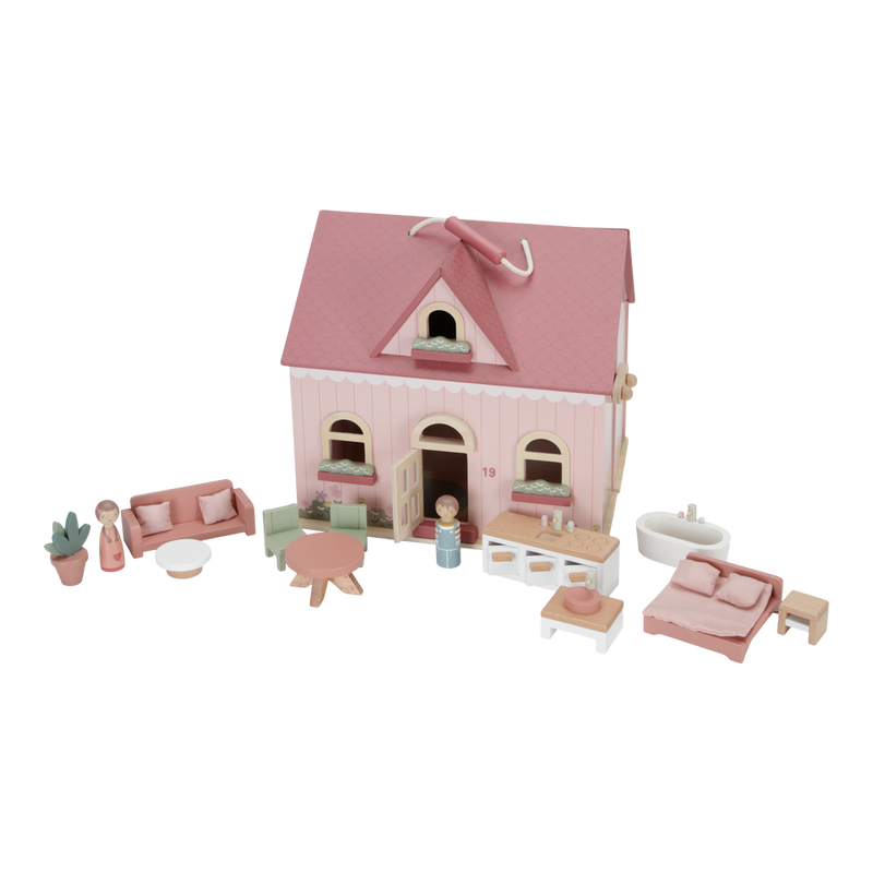 Wooden Dollhouse Portable