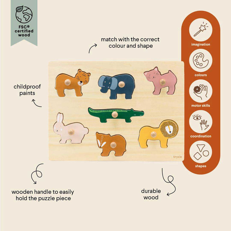 Wooden animal puzzle - 7pcs