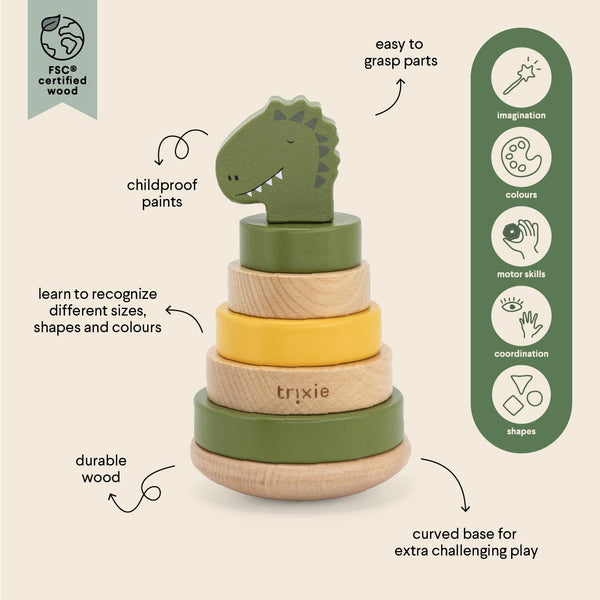 Wooden stacking toy - Mr. Dino