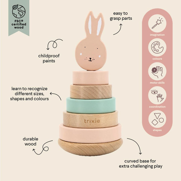 Wooden stacking toy - Mrs. Rabbit